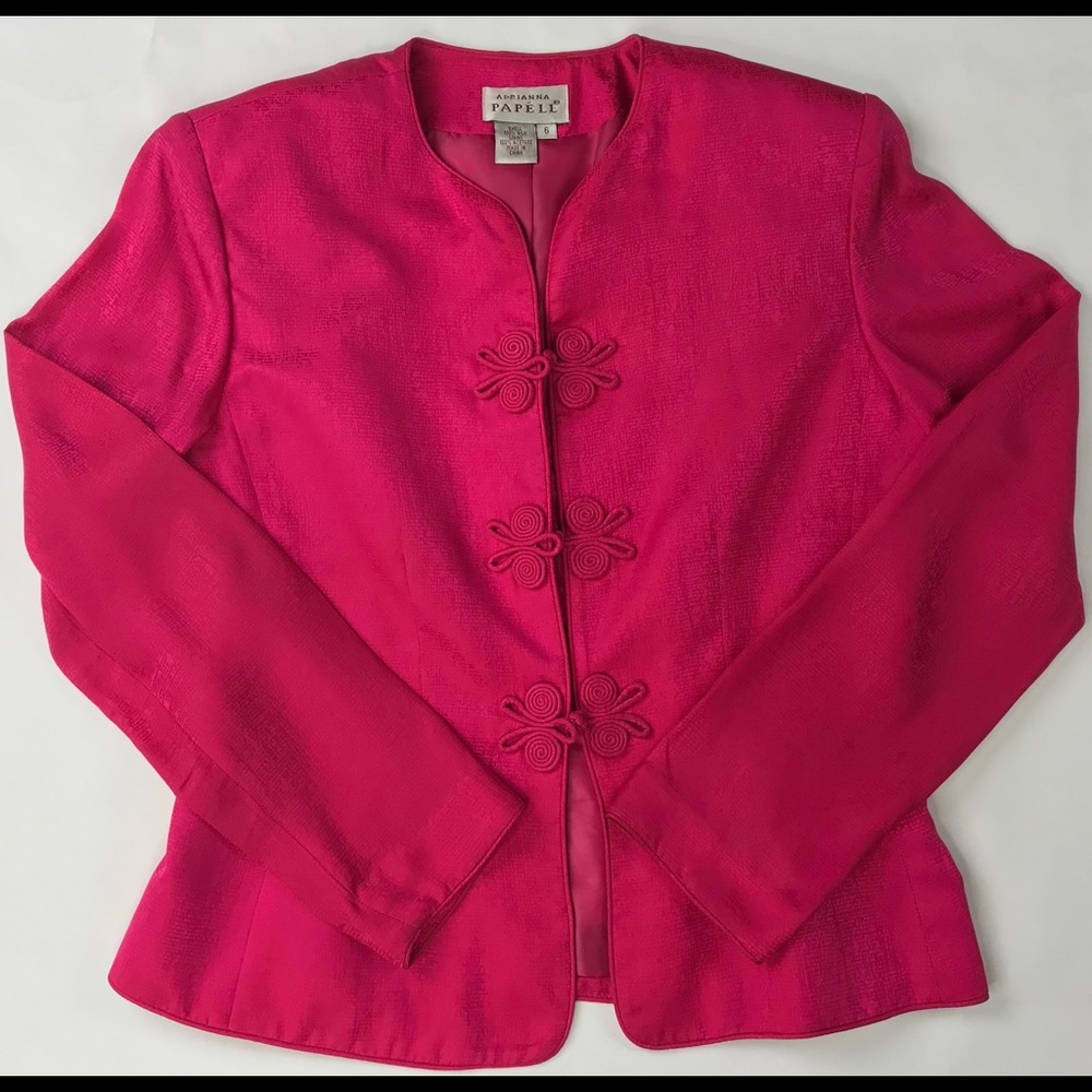 Adrianna Papell Pink Silk Blazer Suit Jacket Women